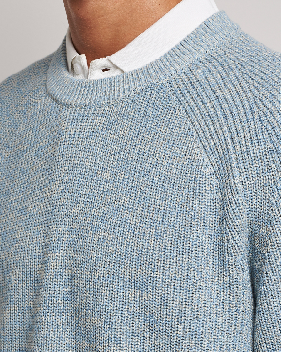 Mies | Puserot | NN07 | Jacobo Organic Cotton Knitted Sweater Ashley Blue Mel