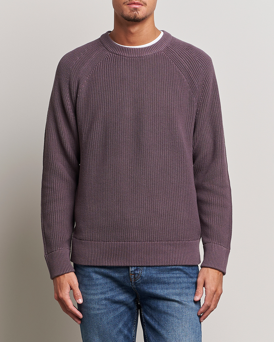 Mies |  | NN07 | Jacobo Organic Cotton Knitted Sweater Purple Brown