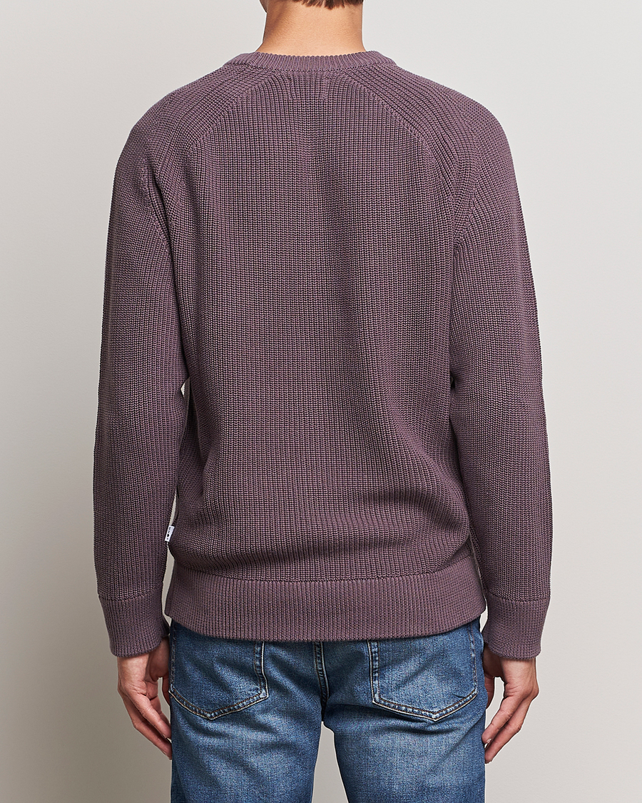 Mies | Puserot | NN07 | Jacobo Organic Cotton Knitted Sweater Purple Brown