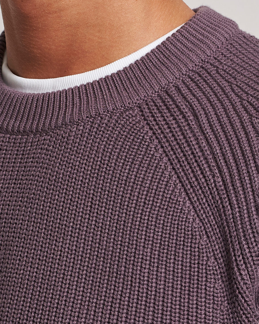 Mies | Puserot | NN07 | Jacobo Organic Cotton Knitted Sweater Purple Brown