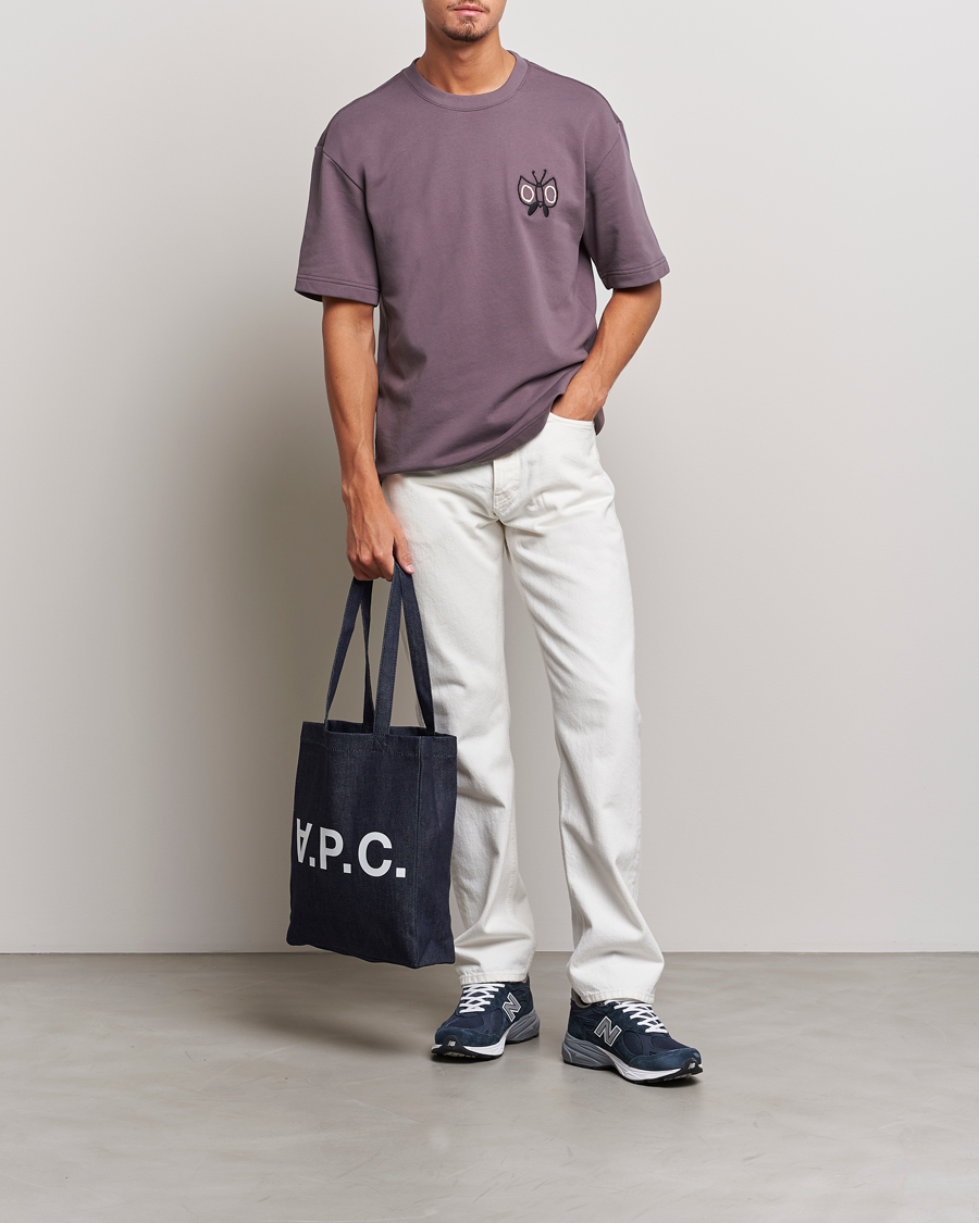 Mies | T-paidat | NN07 | Alan Heavy T-Shirt Purple Brown