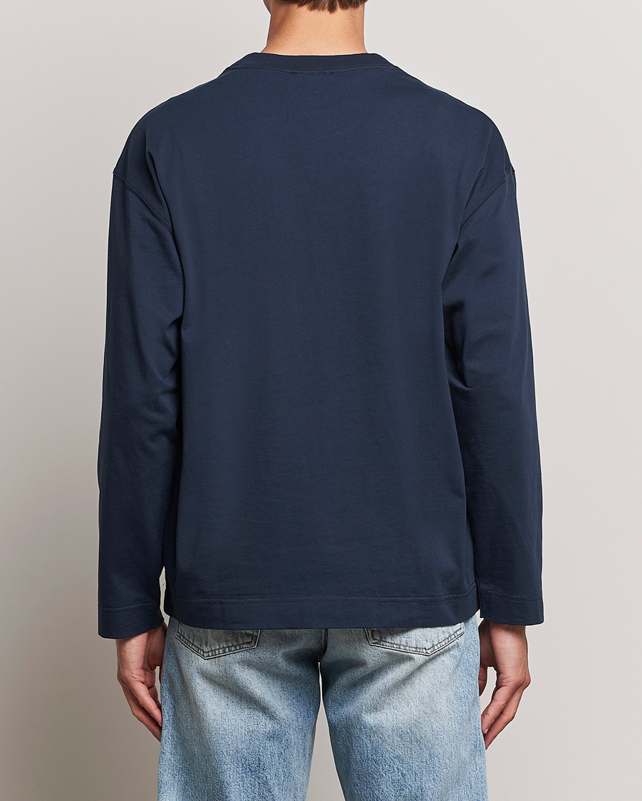 Mies | T-paidat | NN07 | Benja Pima Cotton Long Sleeve T-Shirt Navy