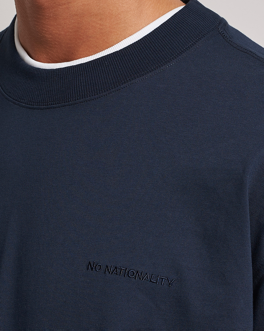 Mies | T-paidat | NN07 | Benja Pima Cotton Long Sleeve T-Shirt Navy