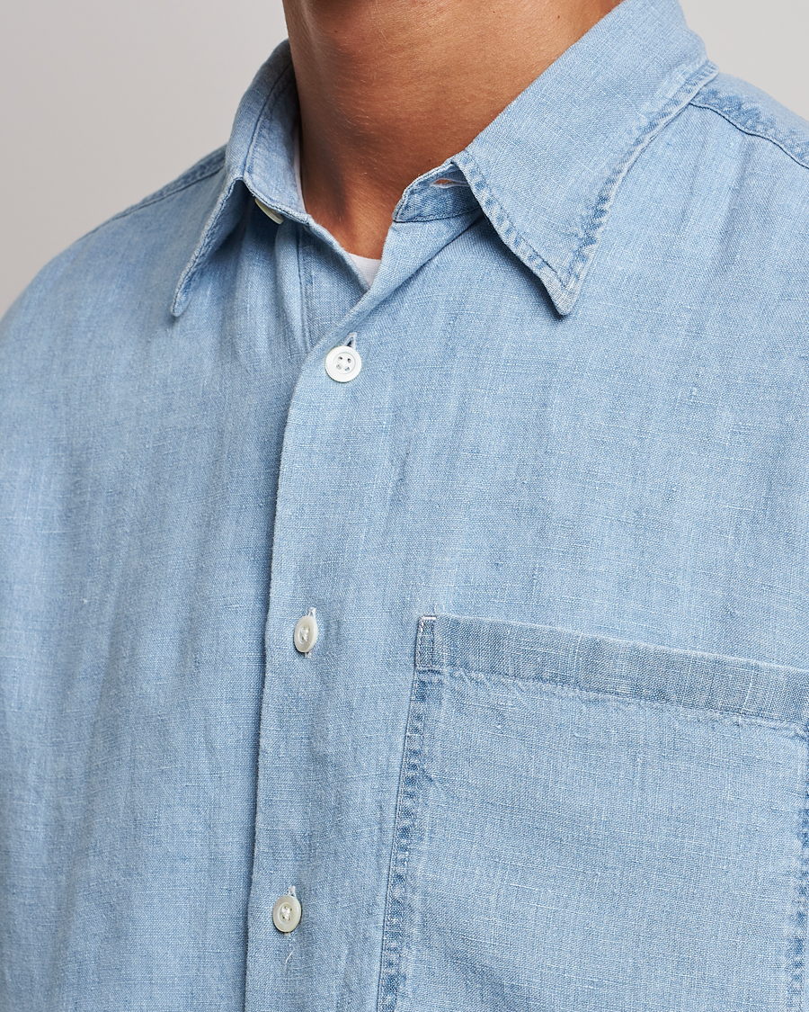 Mies | Kauluspaidat | NN07 | Quinn Linen Shirt Light Indigo