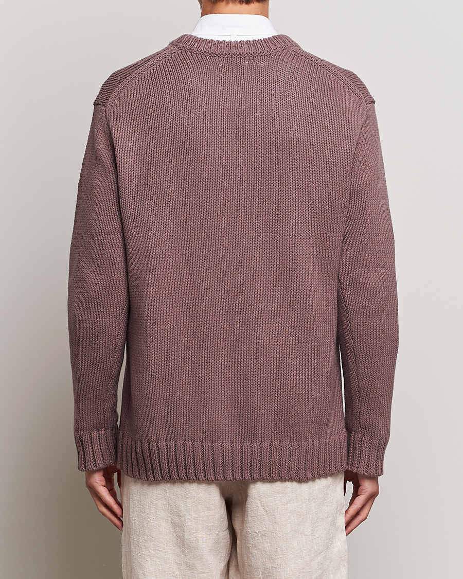 Mies | Puserot | NN07 | Jasper Knitted Cotton Sweatshirt Purple Brown
