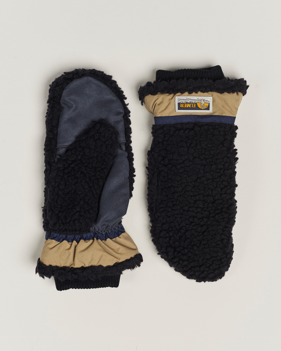Mies | Elmer by Swany Miyo Wool Teddy Mittens Black | Elmer by Swany | Miyo Wool Teddy Mittens Black