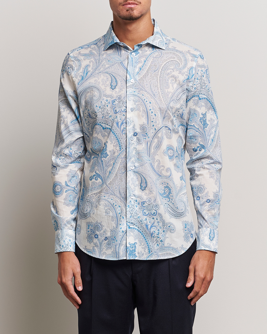 Mies | Kauluspaidat | Etro | Slim Fit Paisley Shirt Azzurro