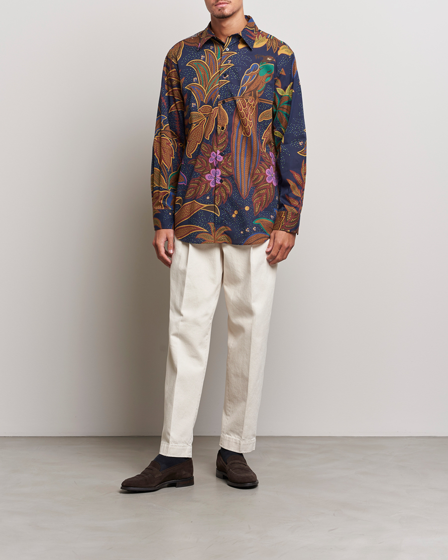 Mies | Kauluspaidat | Etro | Oversize Jungle Printed Shirt Navy