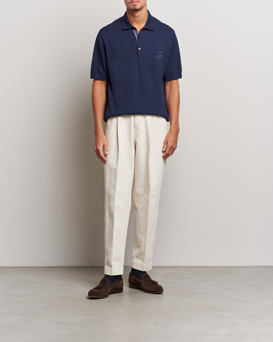 Mies | Pikeet | Etro | Cotton/Cashmere Polo Navy