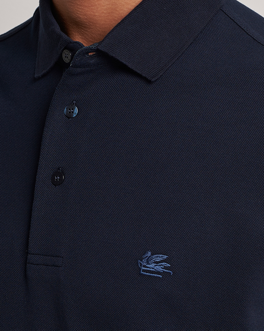 Mies | Pikeet | Etro | Short Sleeve Contrast Polo Navy