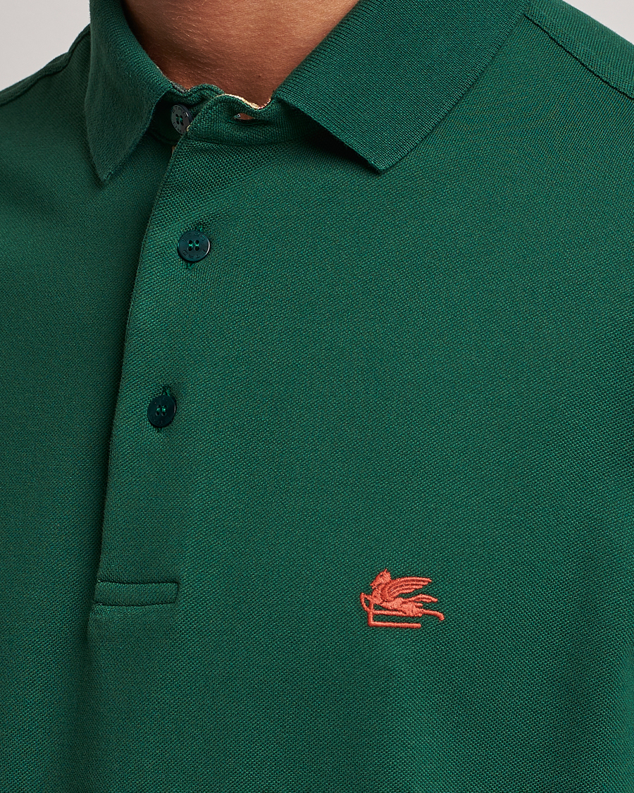 Mies | Pikeet | Etro | Short Sleeve Contrast Polo Dark Green