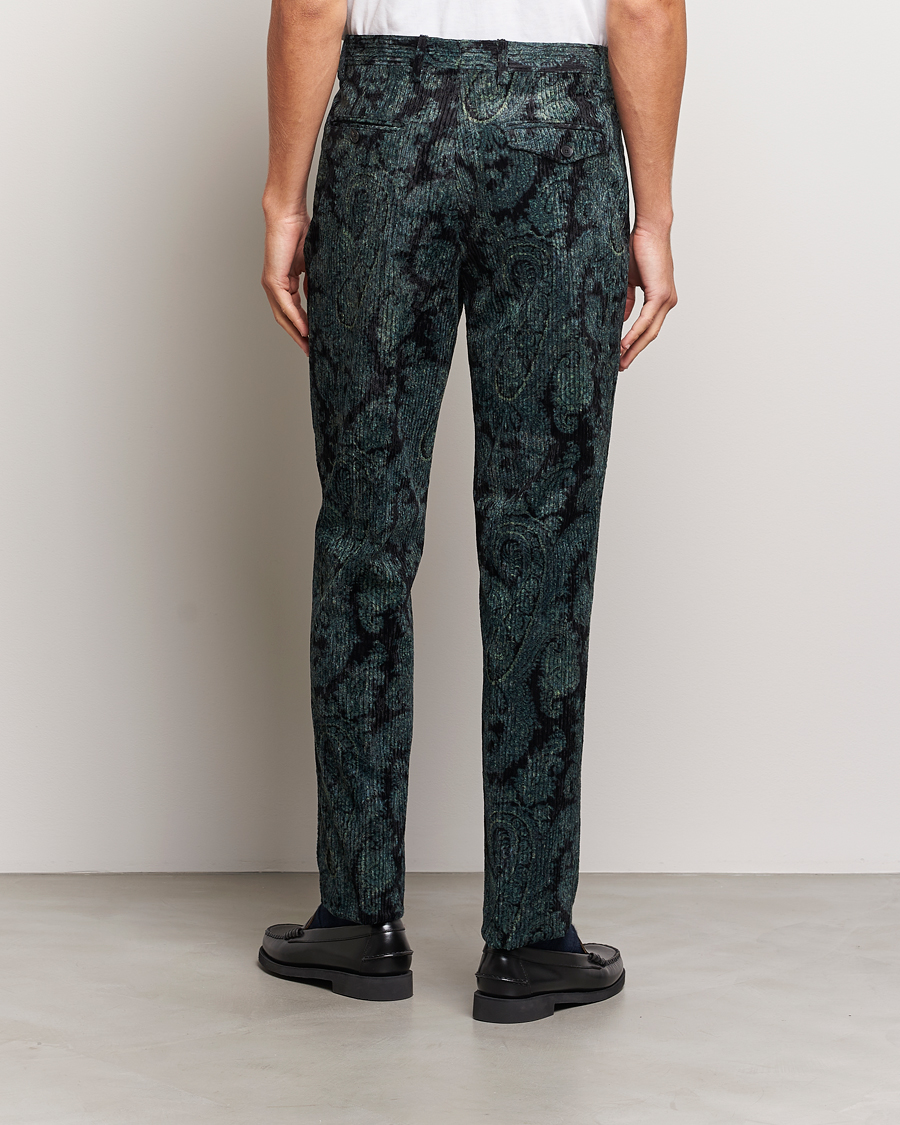 Mies | Housut | Etro | Tailored Paisley Corduroy Trousers Dark Blue