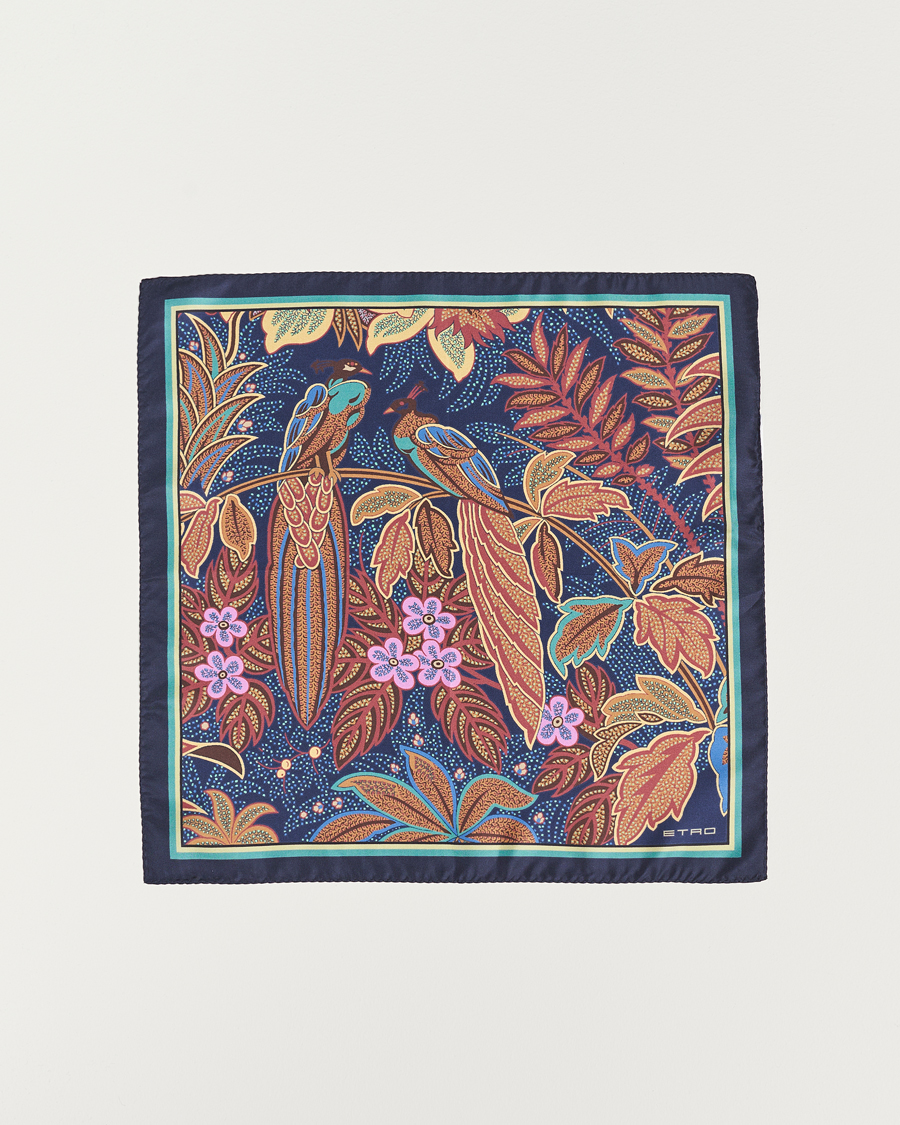 Mies | Etro Bangalore Printed Pocket Square Navy | Etro | Bangalore Printed Pocket Square Navy