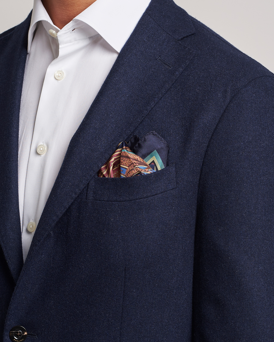 Mies | Etro Bangalore Printed Pocket Square Navy | Etro | Bangalore Printed Pocket Square Navy
