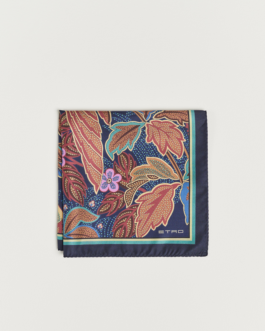 Mies | Etro Bangalore Printed Pocket Square Navy | Etro | Bangalore Printed Pocket Square Navy