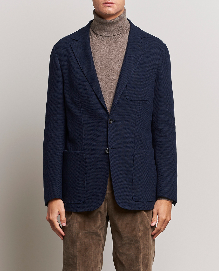 Mies | Canali | Canali | Structured Wool Jersey Jacket Navy