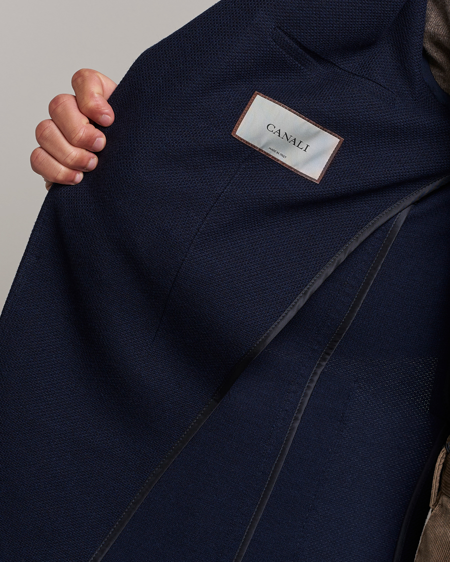 Mies | Pikkutakit | Canali | Structured Wool Jersey Jacket Navy