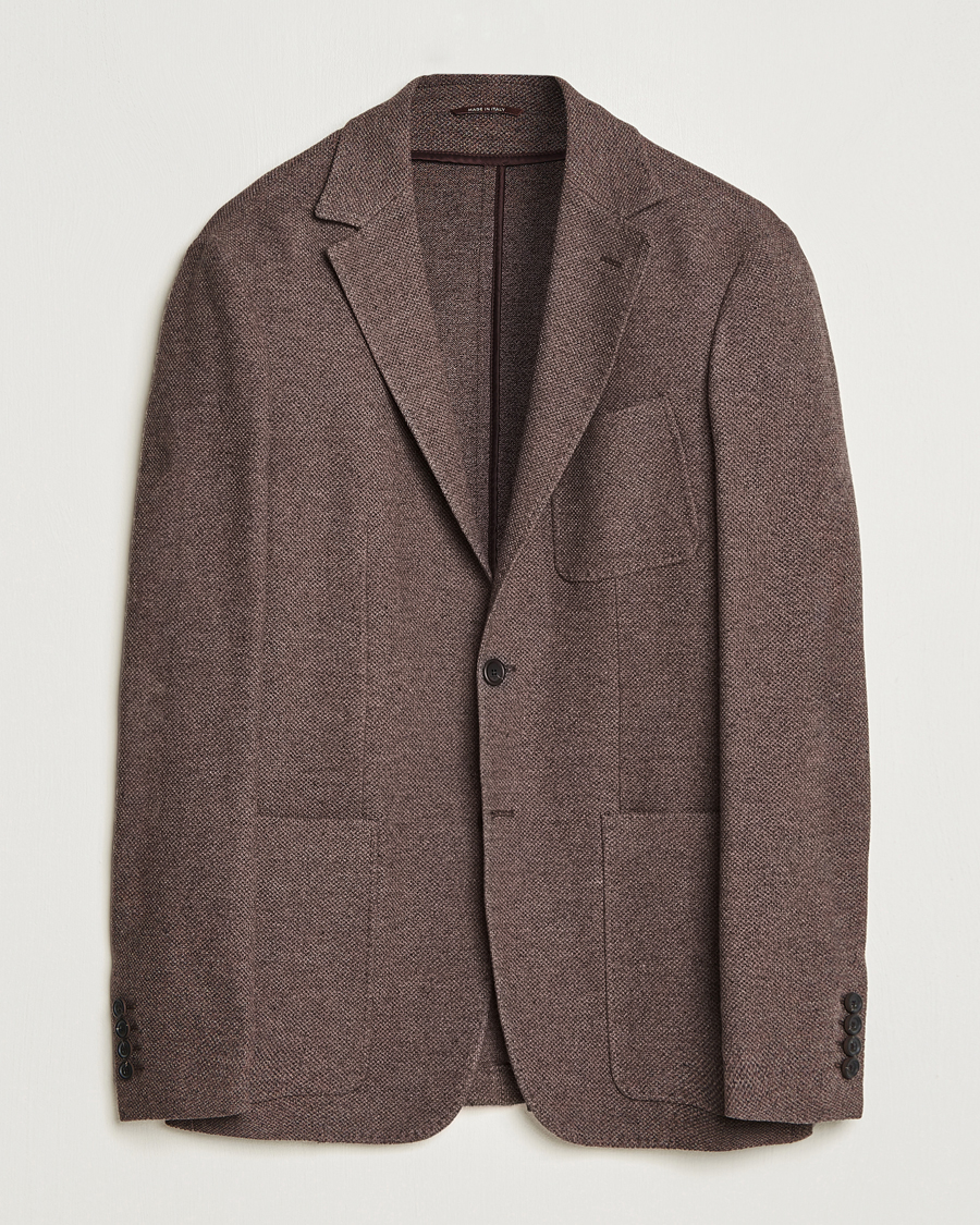 Mies |  | Canali | Structured Wool Jersey Jacket Beige