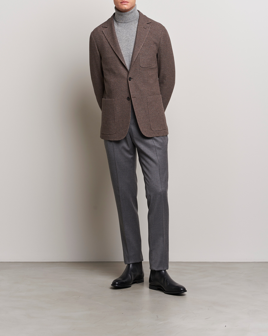 Mies | Pikkutakit | Canali | Structured Wool Jersey Jacket Beige