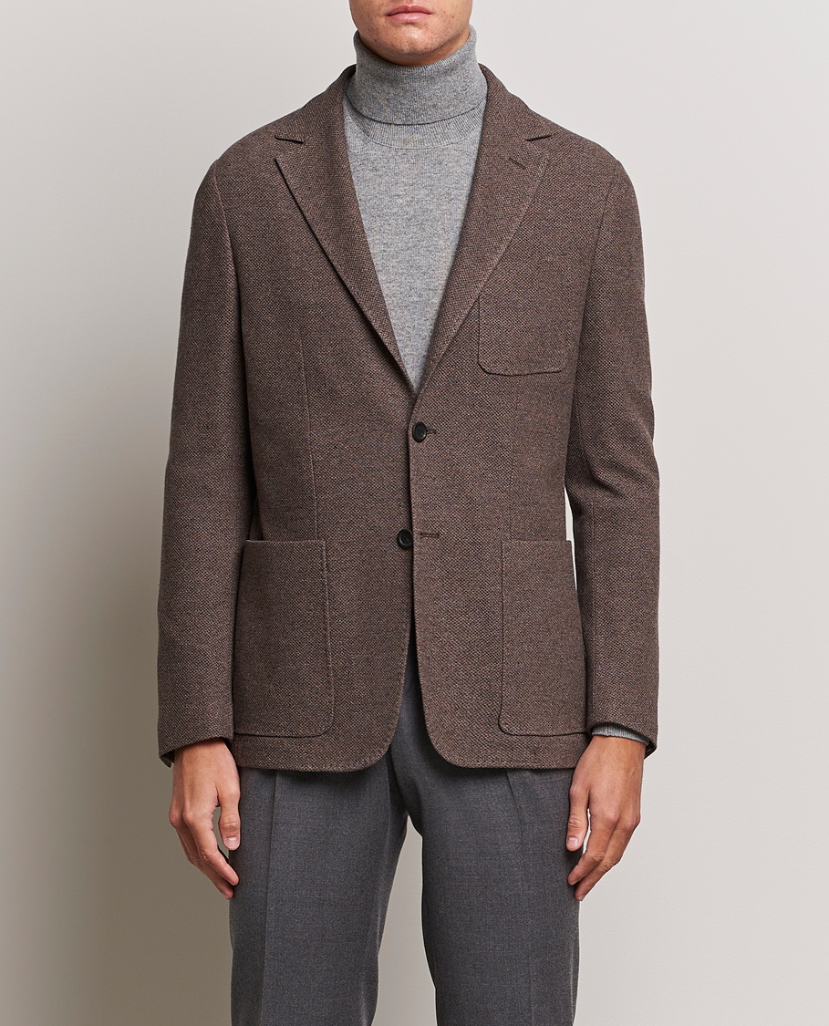 Mies | Canali | Canali | Structured Wool Jersey Jacket Beige