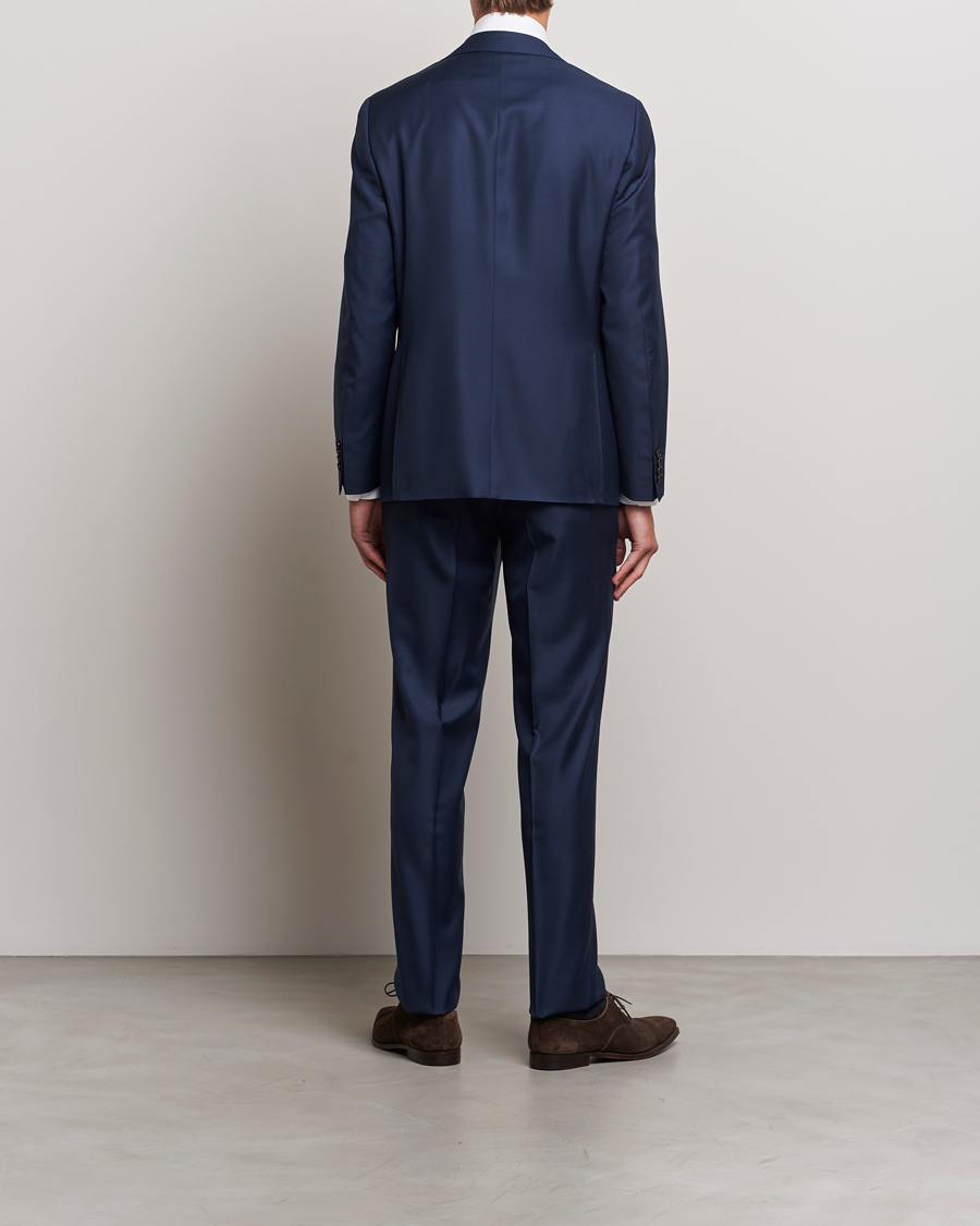 Mies | Puvut | Canali | Super 130s Wool Capri Suit Dark Blue