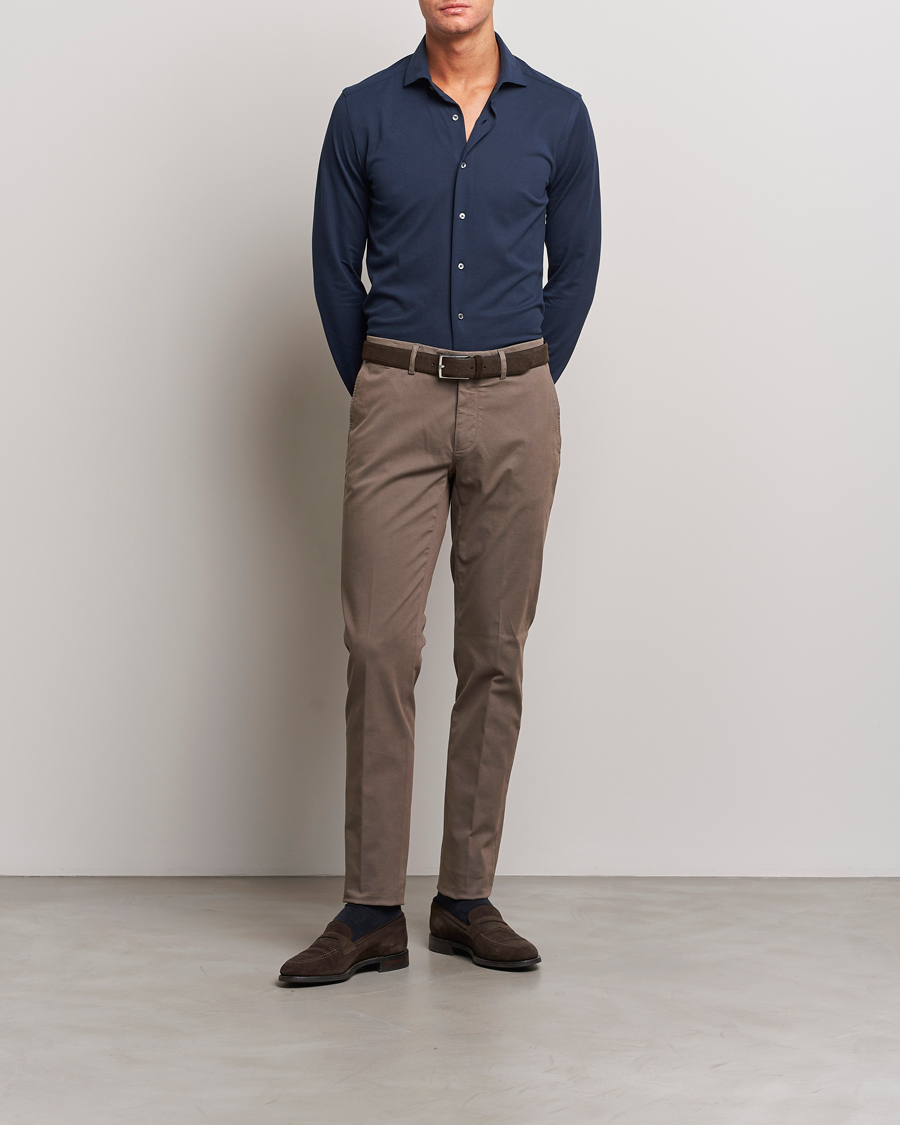 Mies | Housut | Canali | Slim Fit Stretch Chinos Brown