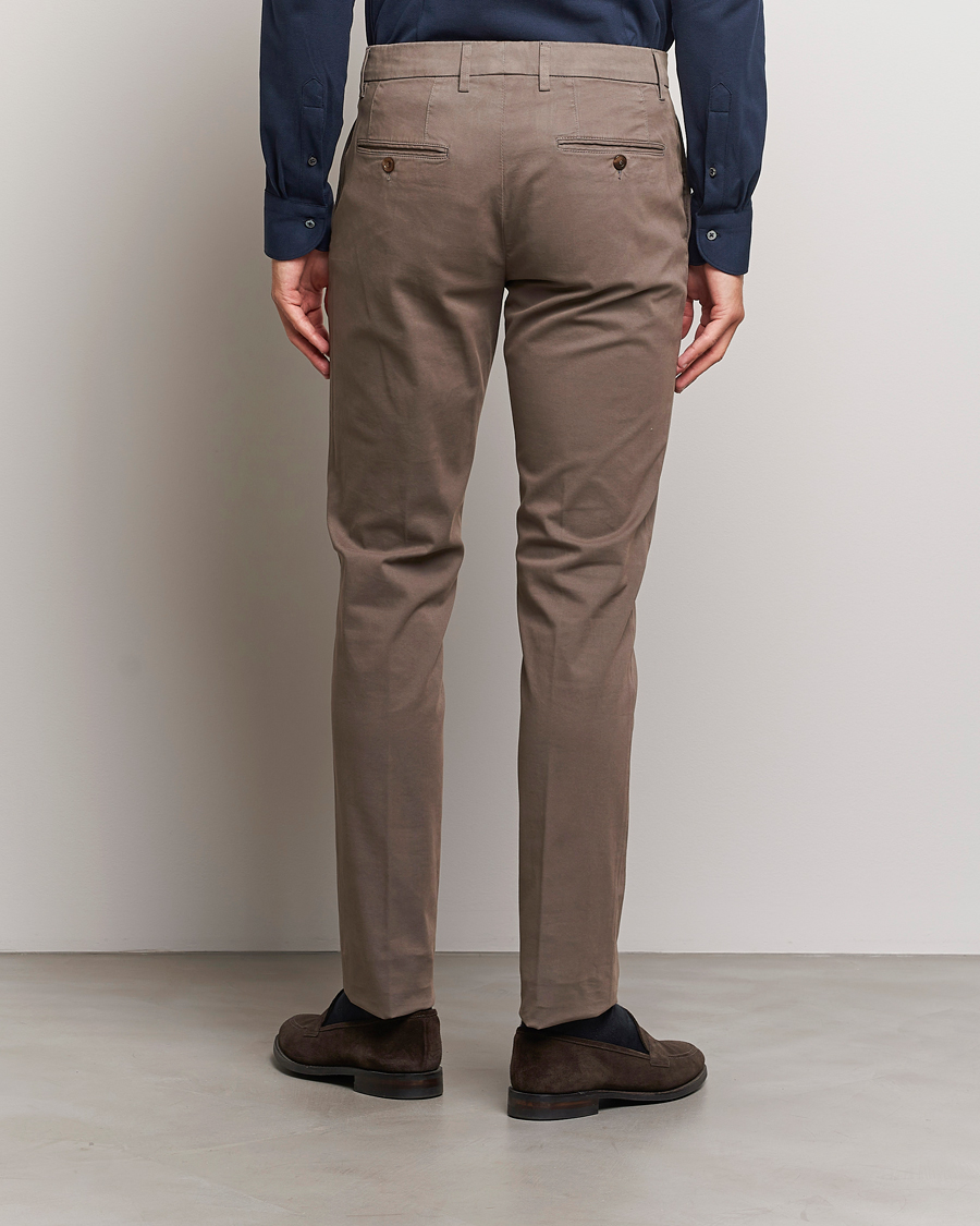 Mies | Housut | Canali | Slim Fit Stretch Chinos Brown