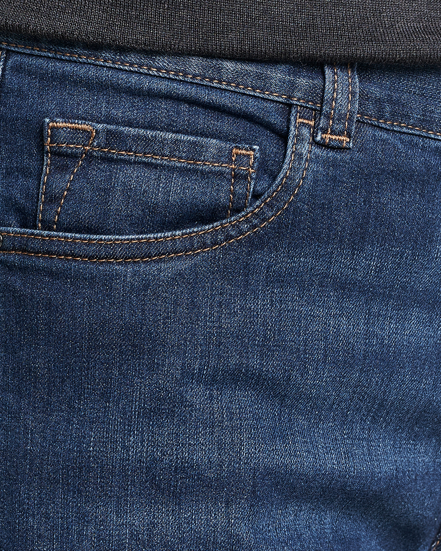 Mies | Farkut | Canali | Slim Fit Stretch Jeans Medium Blue Wash