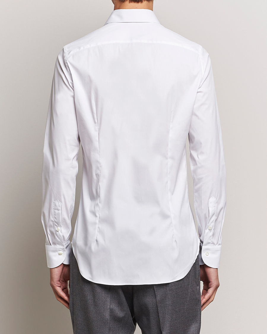 Mies | Kauluspaidat | Canali | Slim Fit Cotton/Stretch Shirt White