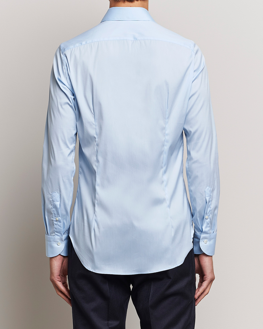 Mies | Kauluspaidat | Canali | Slim Fit Cotton/Stretch Shirt Light Blue