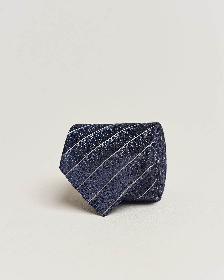 Mies | Canali Striped Silk Tie Navy | Canali | Striped Silk Tie Navy