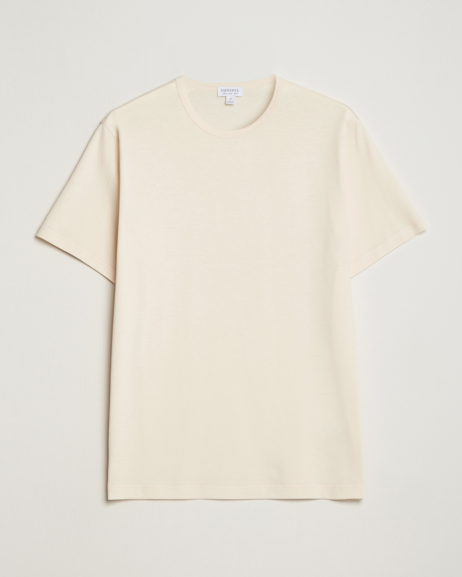 Mies | T-paidat | Sunspel | Crew Neck Q82 Cotton T-Shirt Undyed