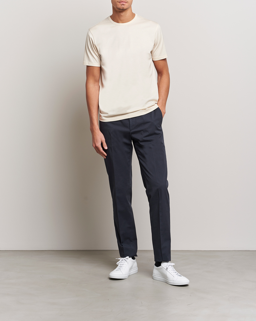 Mies | T-paidat | Sunspel | Crew Neck Q82 Cotton T-Shirt Undyed