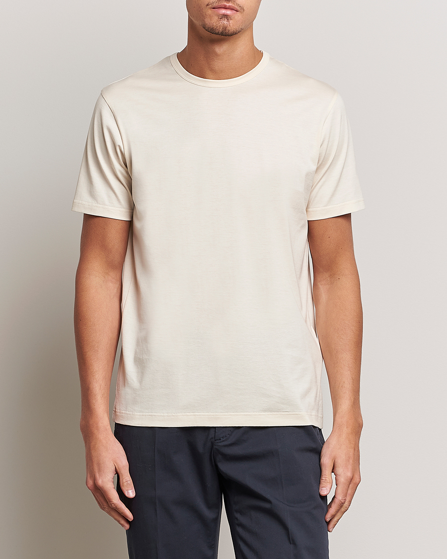 Mies | T-paidat | Sunspel | Crew Neck Q82 Cotton T-Shirt Undyed