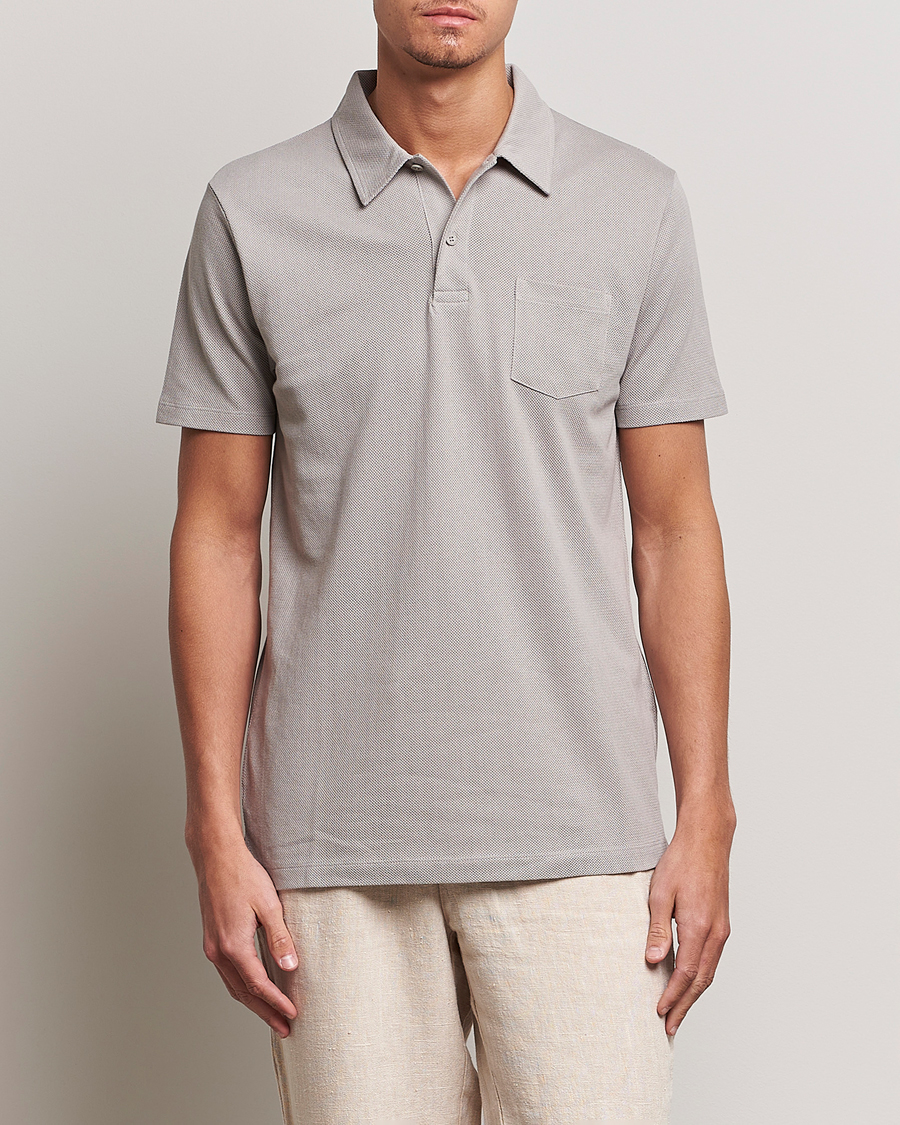 Mies |  | Sunspel | Riviera Polo Shirt Mid Grey