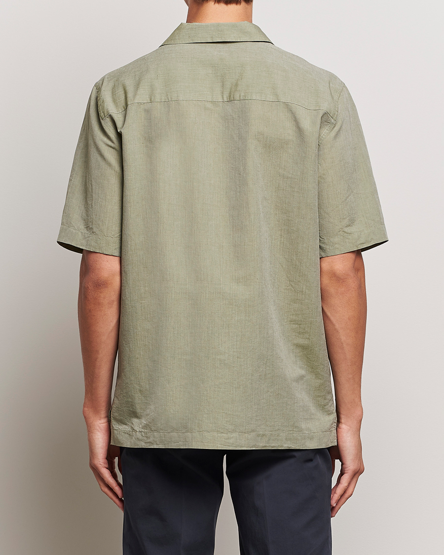 Mies | Kauluspaidat | Sunspel | Lightweight Cotton/Linen Resort Shirt Hunter Green