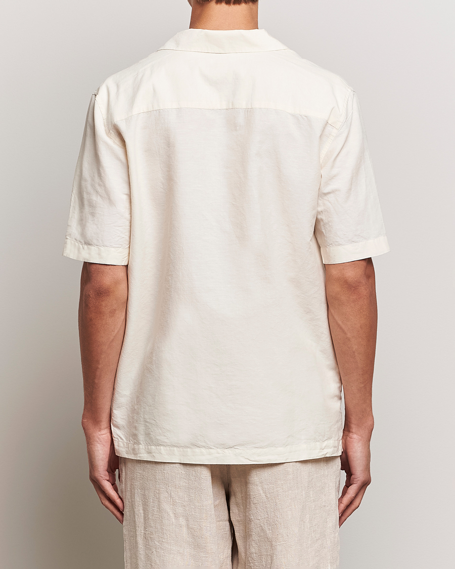 Mies | Kauluspaidat | Sunspel | Lightweight Cotton/Linen Resort Shirt Ecru