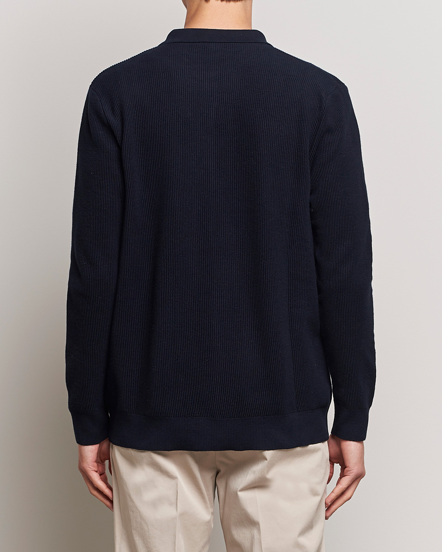 Mies | Puserot | Sunspel | Long Staple Cotton Knitted Jacket Navy