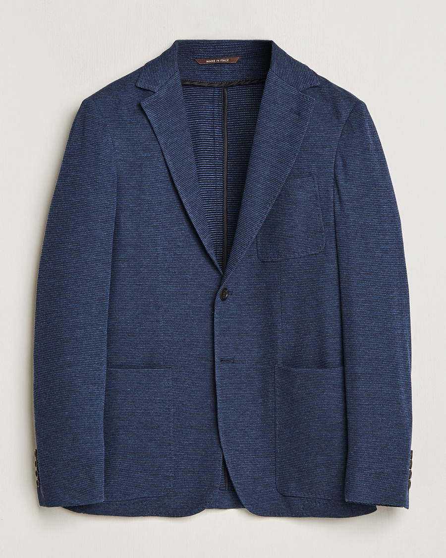 Mies | Arkipuku | Canali | Structured Jersey Jacket Blue