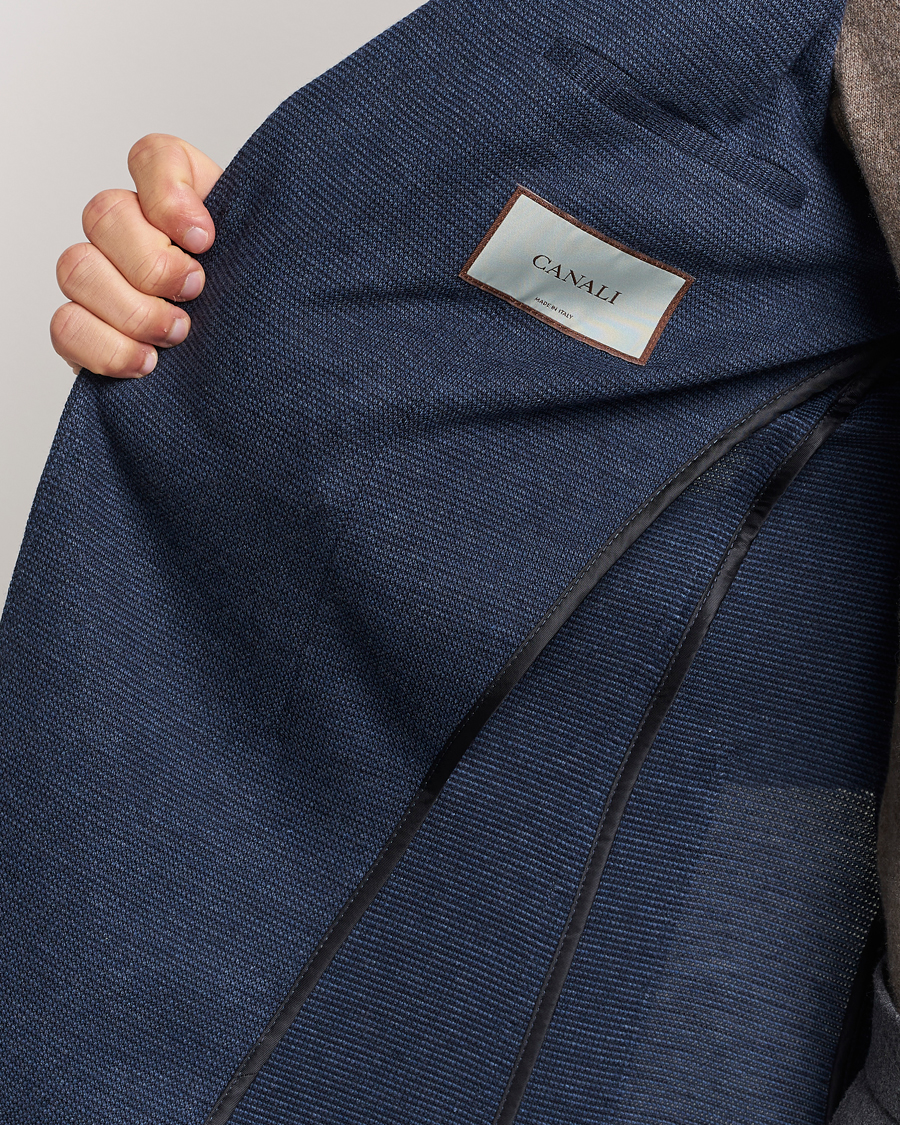 Mies | Pikkutakit | Canali | Structured Jersey Jacket Blue