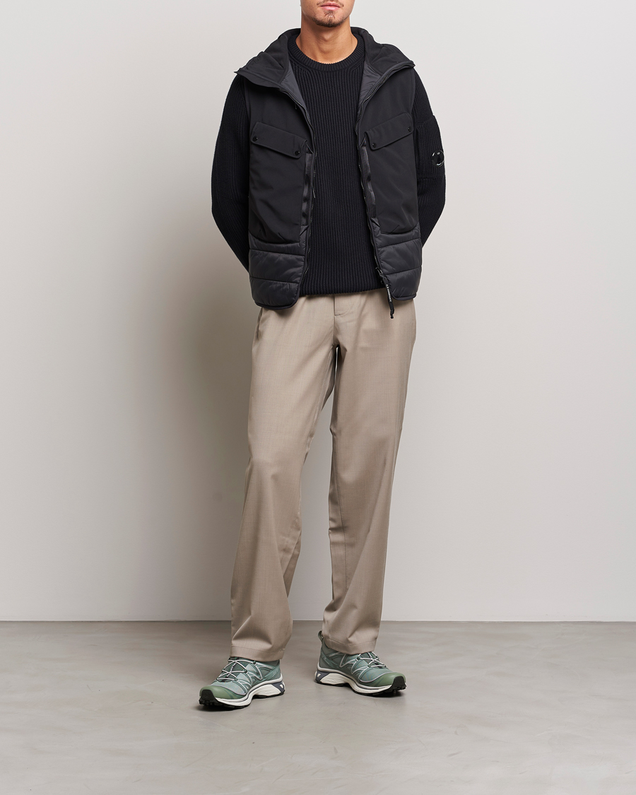 Mies | Puserot | C.P. Company | Full Rib Knitted Cotton Crewneck Black