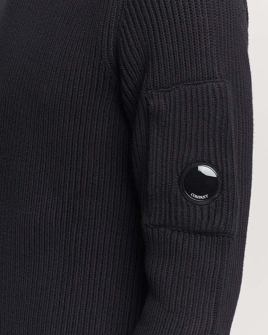 Mies | Puserot | C.P. Company | Full Rib Knitted Cotton Rollneck Black