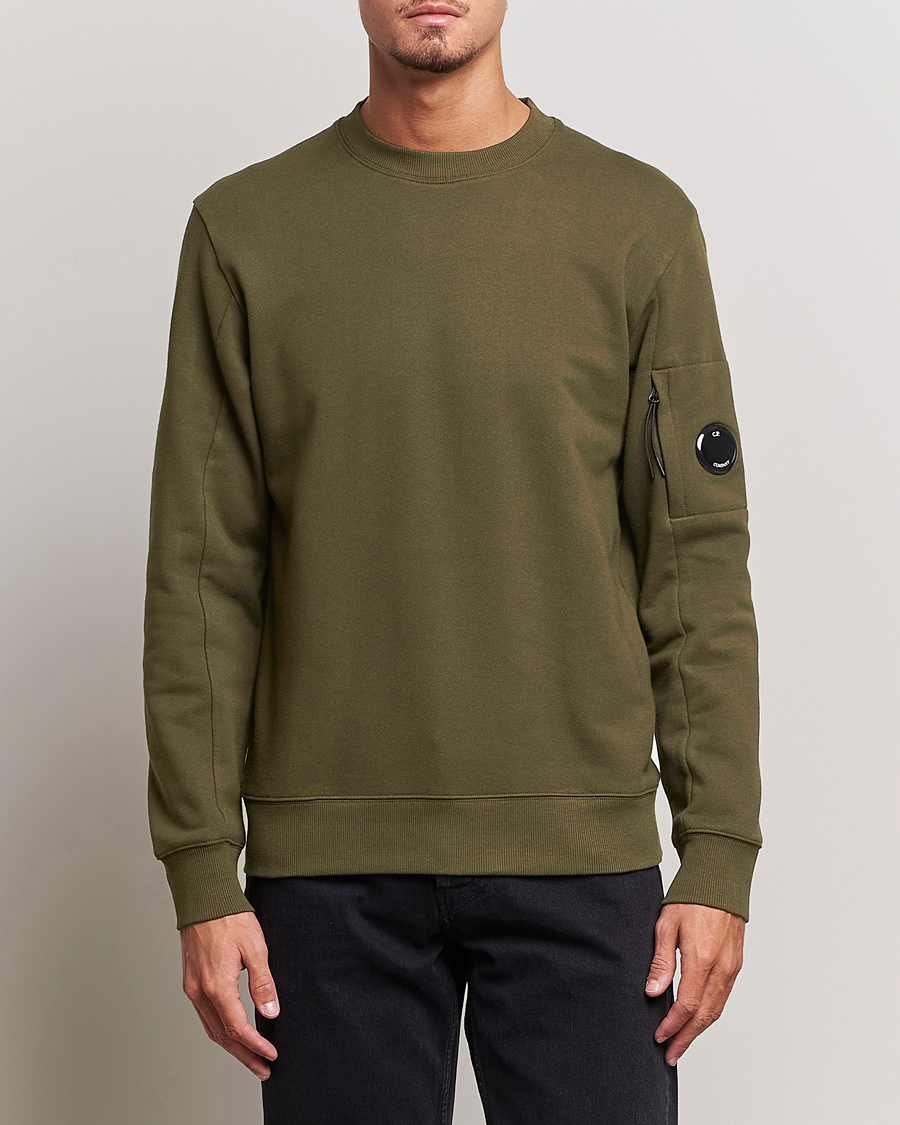 Mies | C.P. Company | C.P. Company | Diagonal Raised Fleece Lens Sweatshirt Military Green