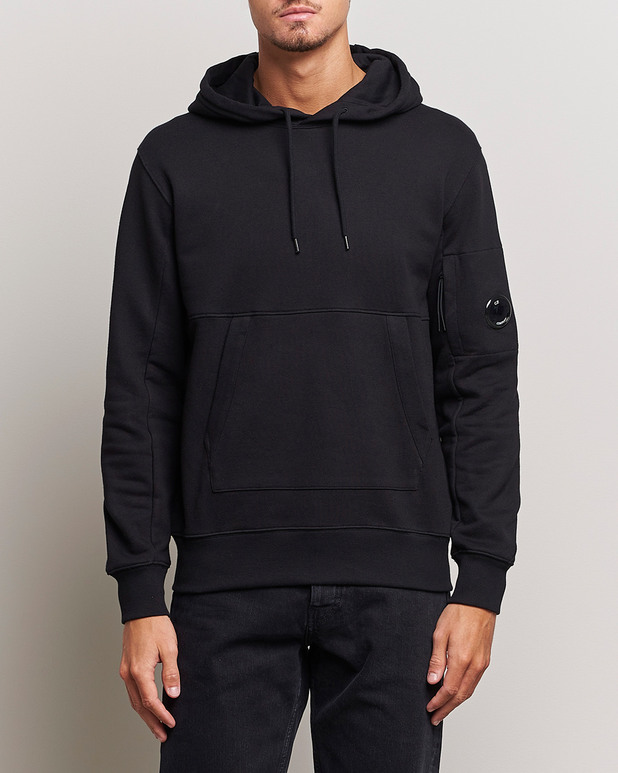 Mies | C.P. Company | C.P. Company | Diagonal Raised Fleece Hooded Lens Sweatshirt Black