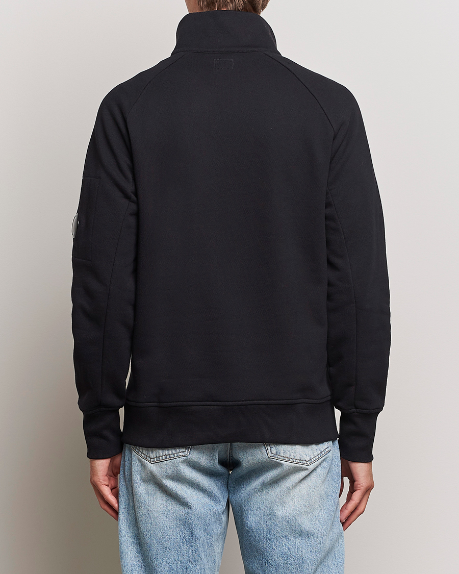 Mies | Puserot | C.P. Company | Diagonal Raised Fleece Half Zip Goggle Hoodie Black
