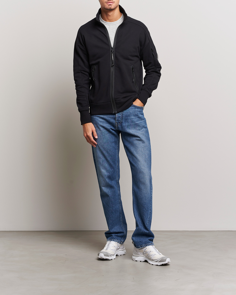 Mies | Puserot | C.P. Company | Diagonal Raised Fleece Full Zip Lens Sweatshirt Black