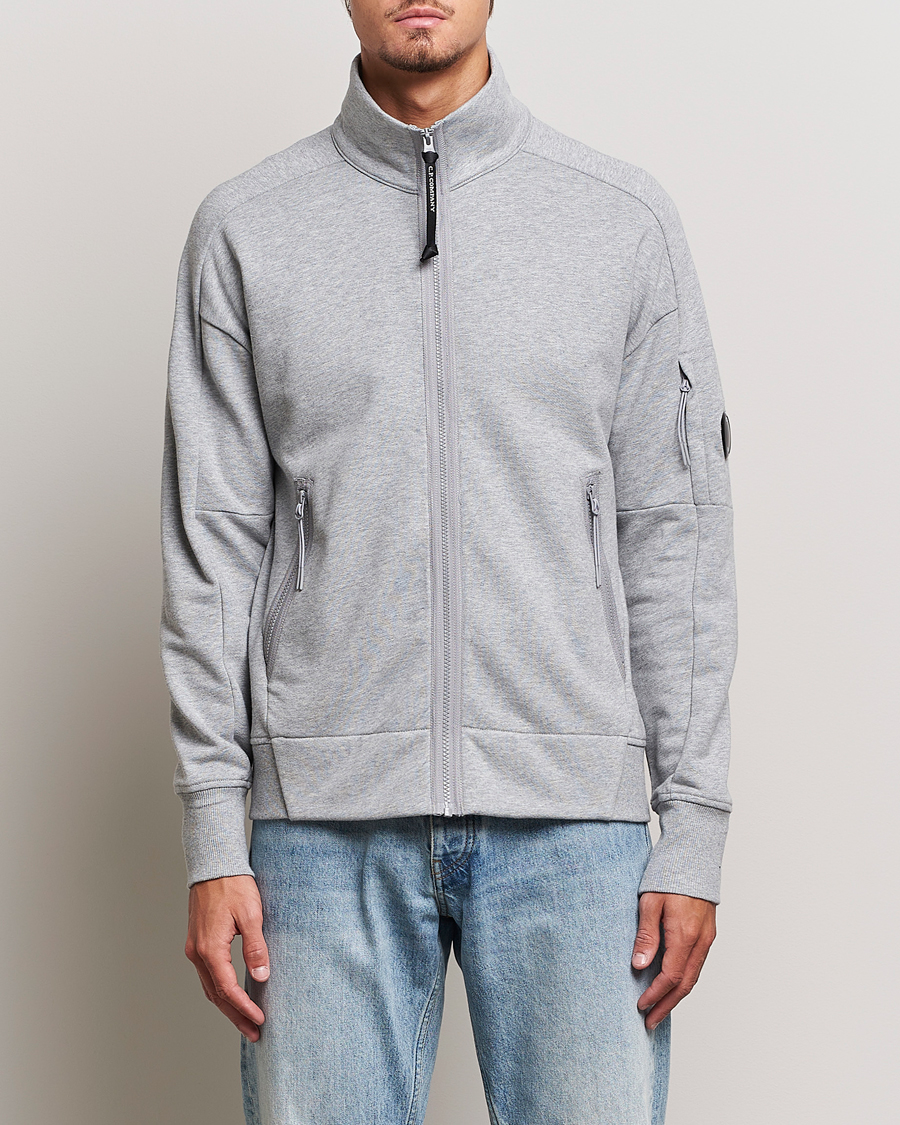 Mies | Puserot | C.P. Company | Diagonal Raised Fleece Full Zip Lens Sweatshirt Grey