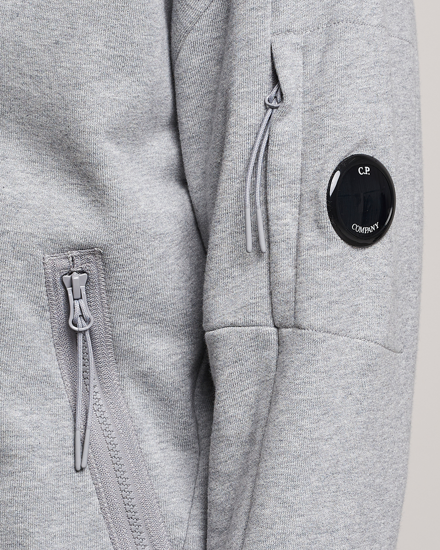 Mies | Puserot | C.P. Company | Diagonal Raised Fleece Full Zip Lens Sweatshirt Grey