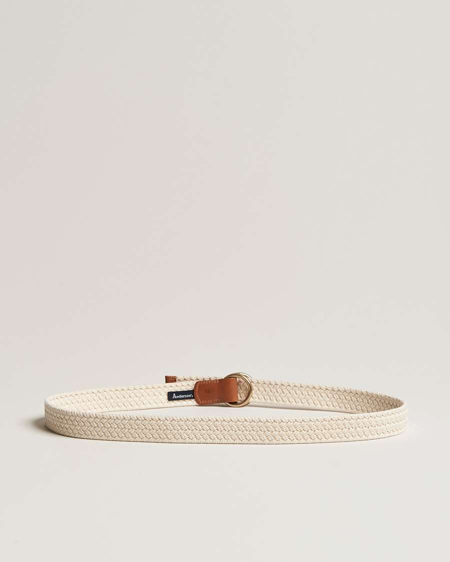 Mies |  | Anderson's | Woven Cotton Belt Off White