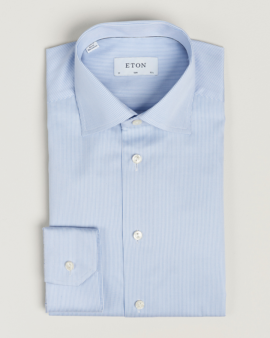Mies | Kauluspaidat | Eton | Slim Fit Signature Twill Shirt Blue/White